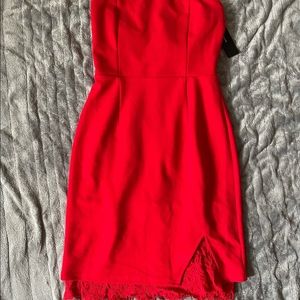 Red strapless lulus dress